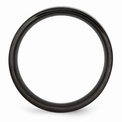 Sophia Jewelers Black IP Stainless Steel Engravable 6mm Brushed Wedding Band