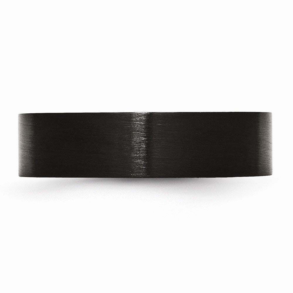 Sophia Jewelers Black IP Stainless Steel Engravable 6mm Brushed Wedding Band