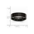 Stainless Steel 6mm Black IP-plated Brushed Flat Band