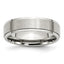 Ridged-Edge Comfort-Fit Wedding Band in Stainless Steel, 6mm