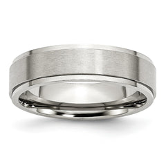 Sophia Jewelers Stainless Steel 6mm Ridged Comfort Fit Engravable Wedding Band