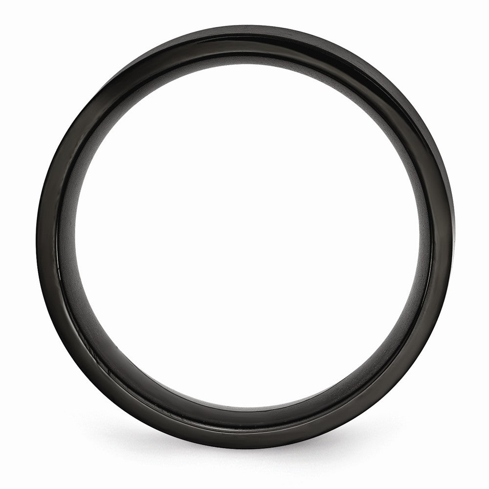 Black IP-Plated Wedding Band in Stainless Steel, 8mm