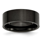 Black IP-Plated Wedding Band in Stainless Steel, 8mm