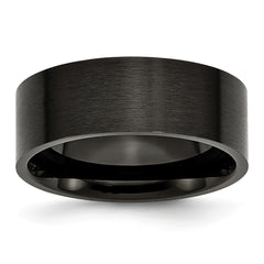 Sophia Jewelers Stainless Steel Black IP Brushed 8mm Engravable Wedding Band - 7