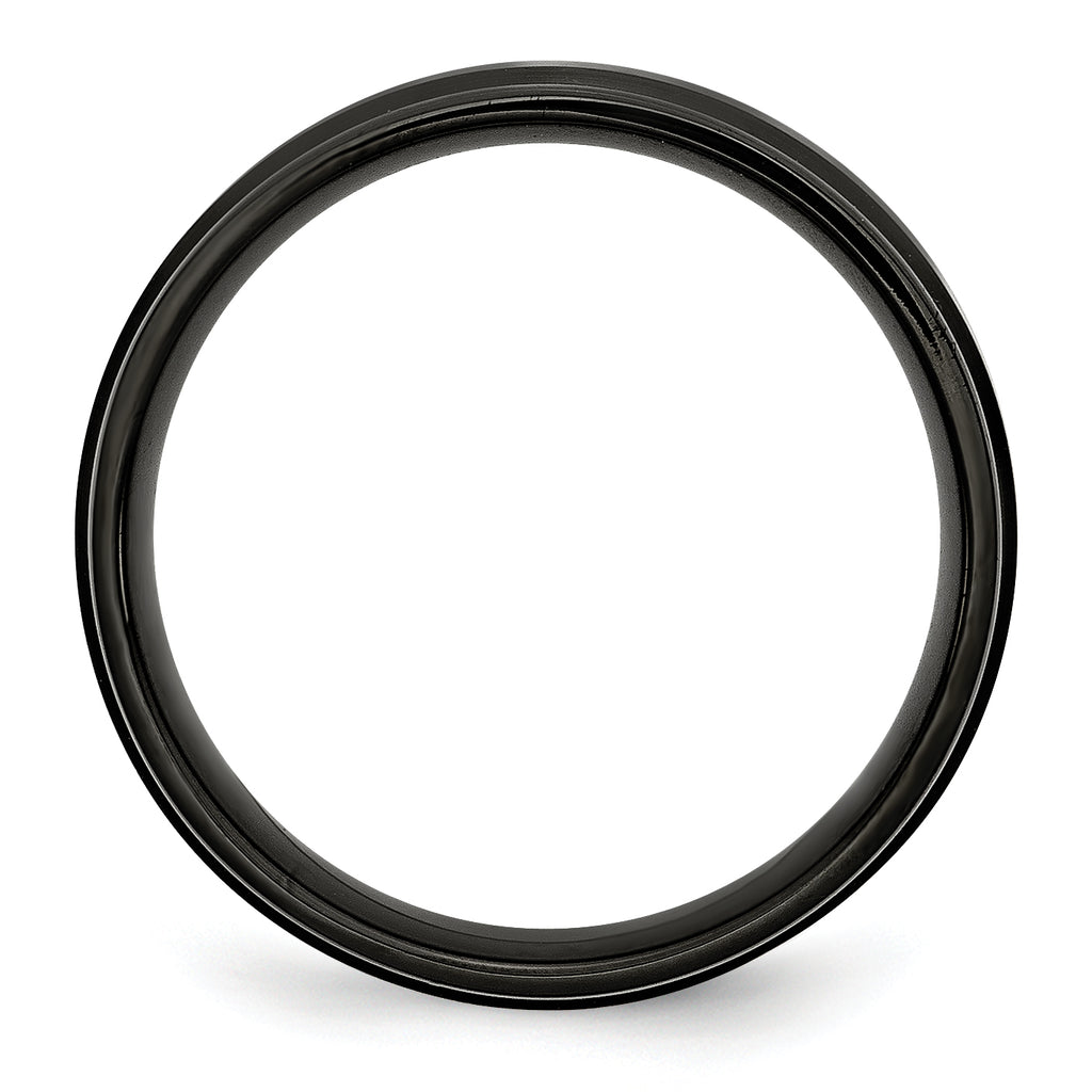 Black IP Brushed Wedding Band in Stainless Steel, 6mm