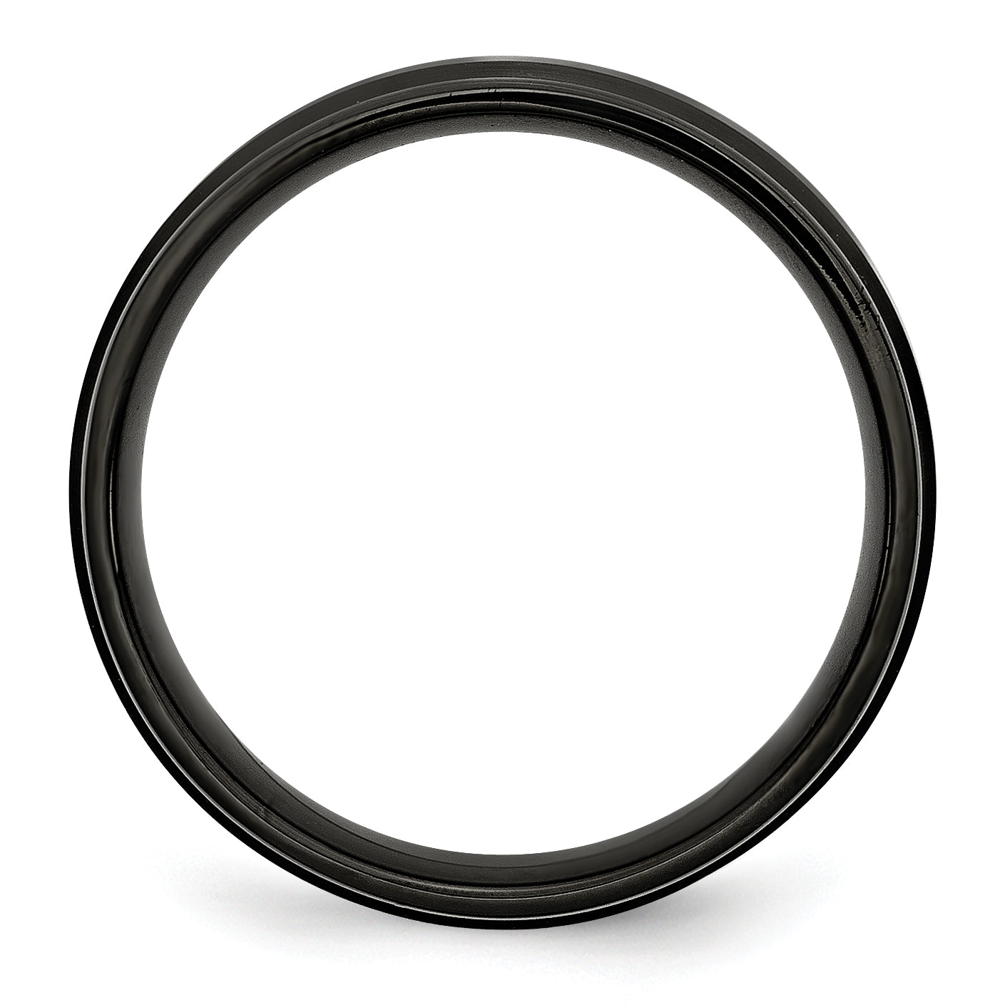 Black IP Brushed Wedding Band in Stainless Steel, 6mm