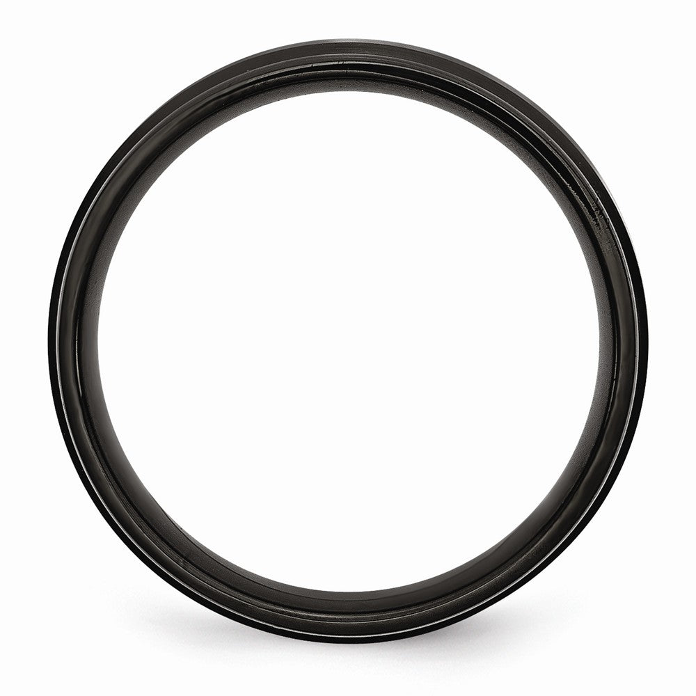 Black IP Wedding Band in Stainless Steel, 6mm