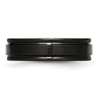 Black IP Brushed Wedding Band in Stainless Steel, 6mm