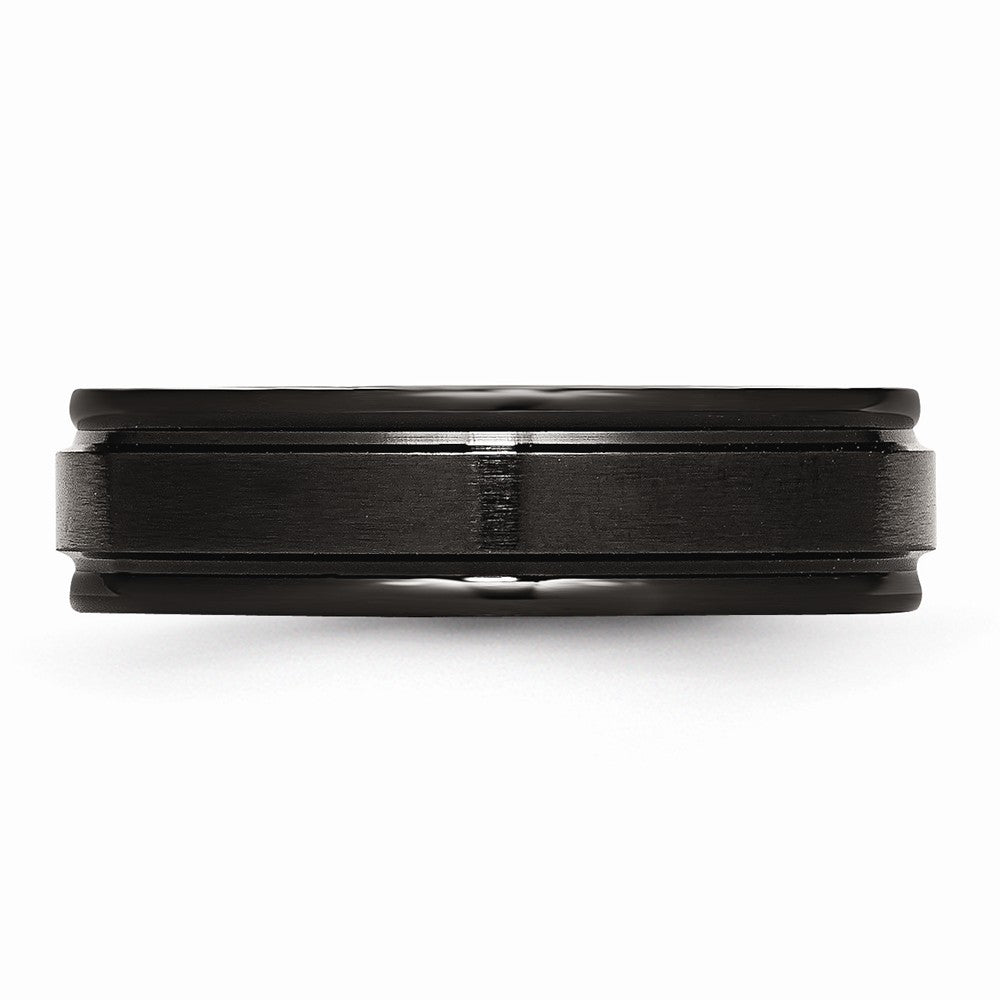 Black IP Wedding Band in Stainless Steel, 6mm