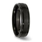 Black IP Brushed Wedding Band in Stainless Steel, 6mm