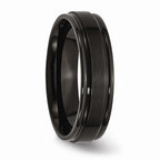Black IP Wedding Band in Stainless Steel, 6mm