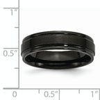 Black IP Brushed Wedding Band in Stainless Steel, 6mm