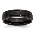 Black IP Wedding Band in Stainless Steel, 6mm