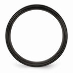 Stainless Steel Black IP-Plated 8mm Engravable Wedding Band with Brushed Center