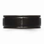 Stainless Steel Black IP-Plated 8mm Engravable Wedding Band with Brushed Center