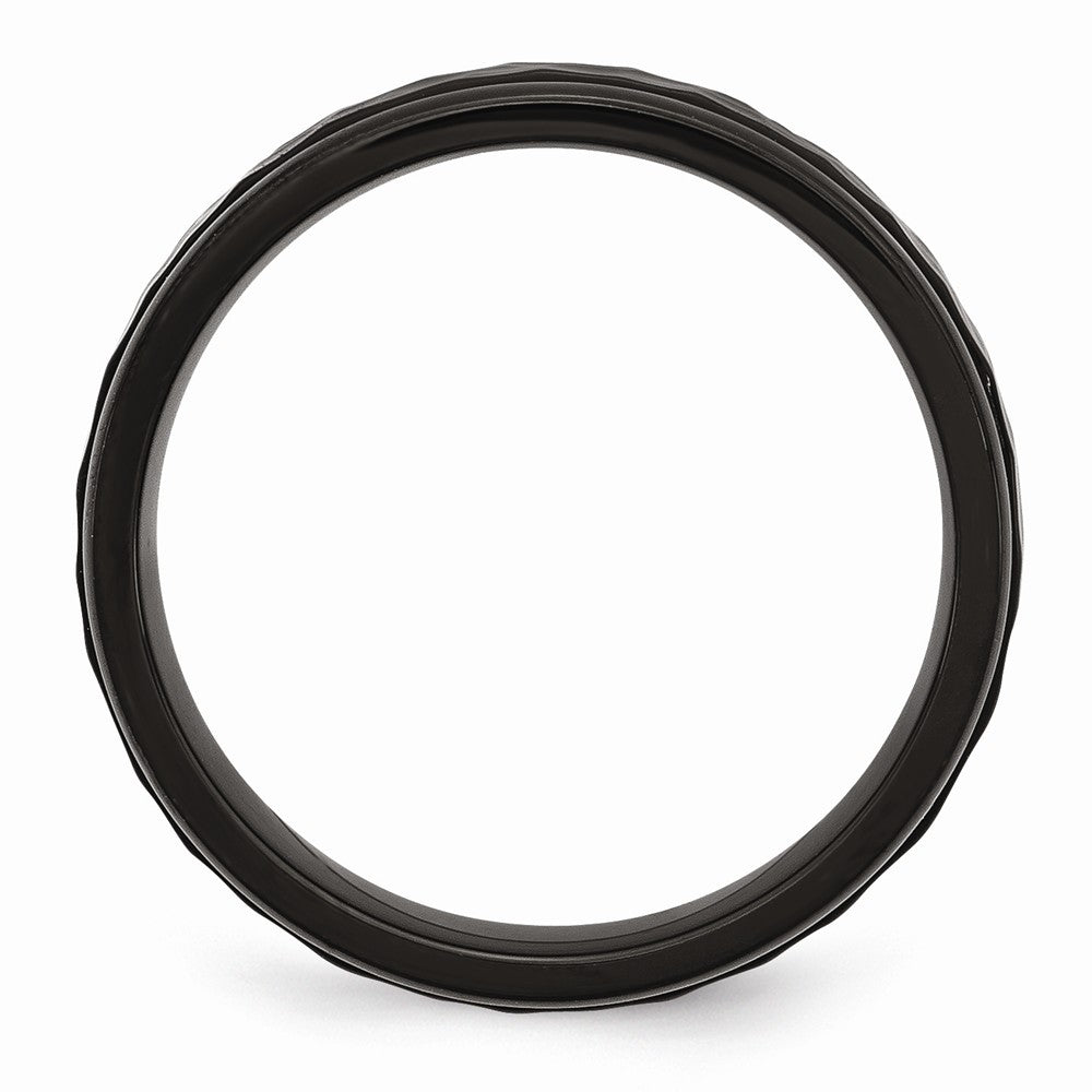Sophia Jewelers Black IP Stainless Steel Polished Engravable Wedding Band