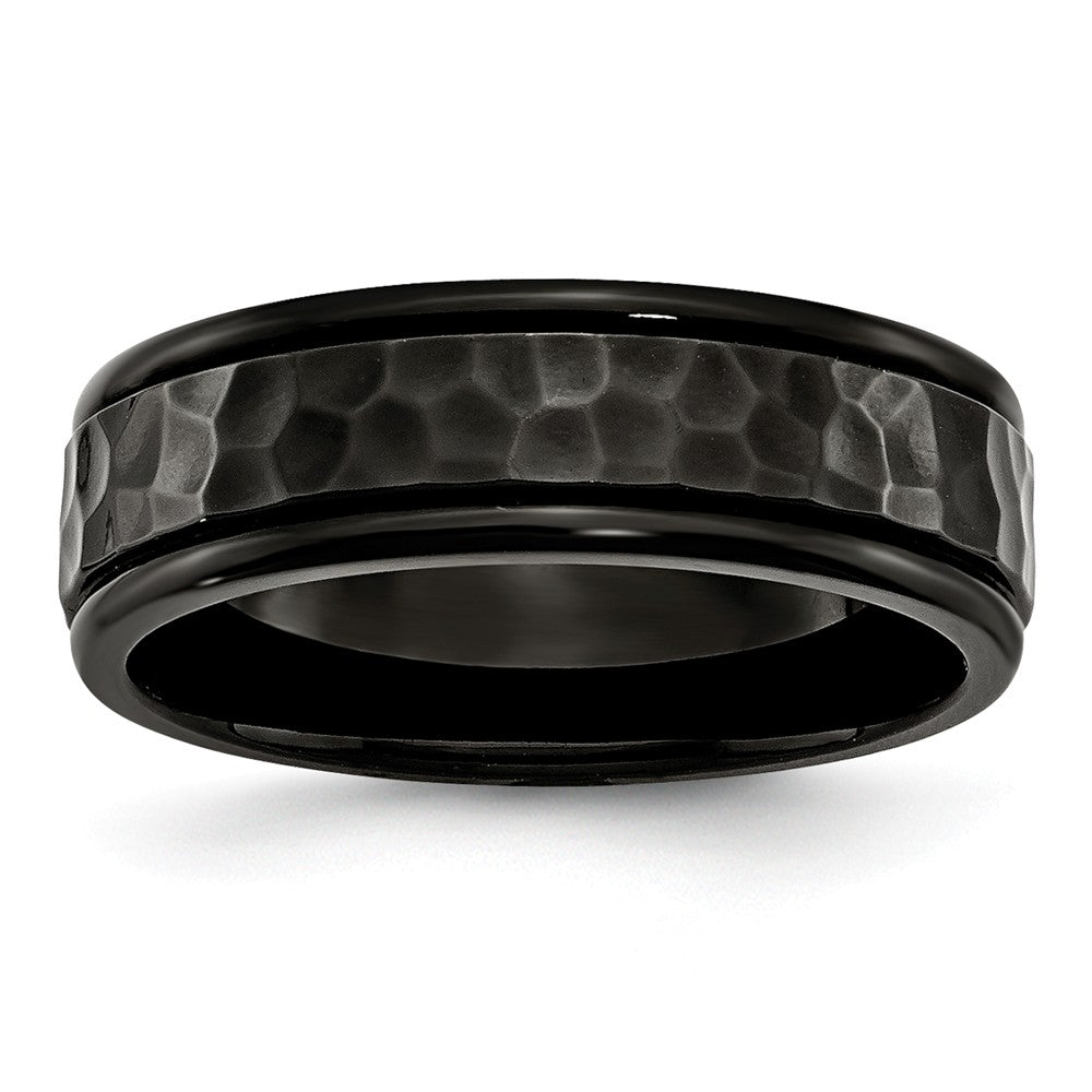 Sophia Jewelers Black IP Stainless Steel Polished Engravable Wedding Band Main image