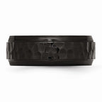 Sophia Jewelers Stainless Steel Engravable Black IP Wedding Band with Beveled Edge