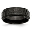 Sophia Jewelers Stainless Steel Engravable Black IP Wedding Band with Beveled Edge