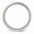 Carbon Fiber Inlay Wedding Band in Stainless Steel, 8mm