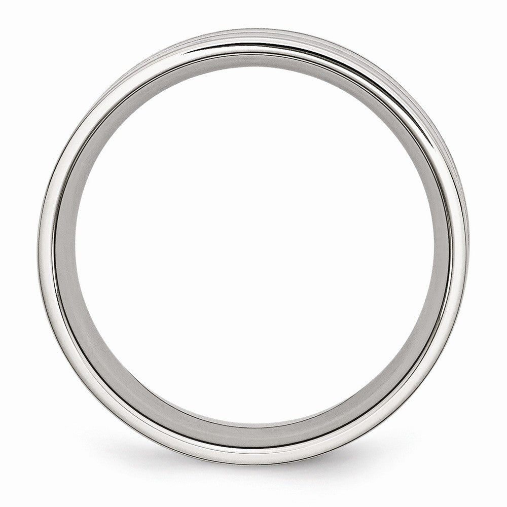 Carbon Fiber Inlay Wedding Band in Stainless Steel, 8mm