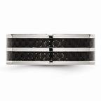 Carbon Fiber Inlay Wedding Band in Stainless Steel, 8mm