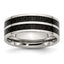 Carbon Fiber Inlay Wedding Band in Stainless Steel, 8mm