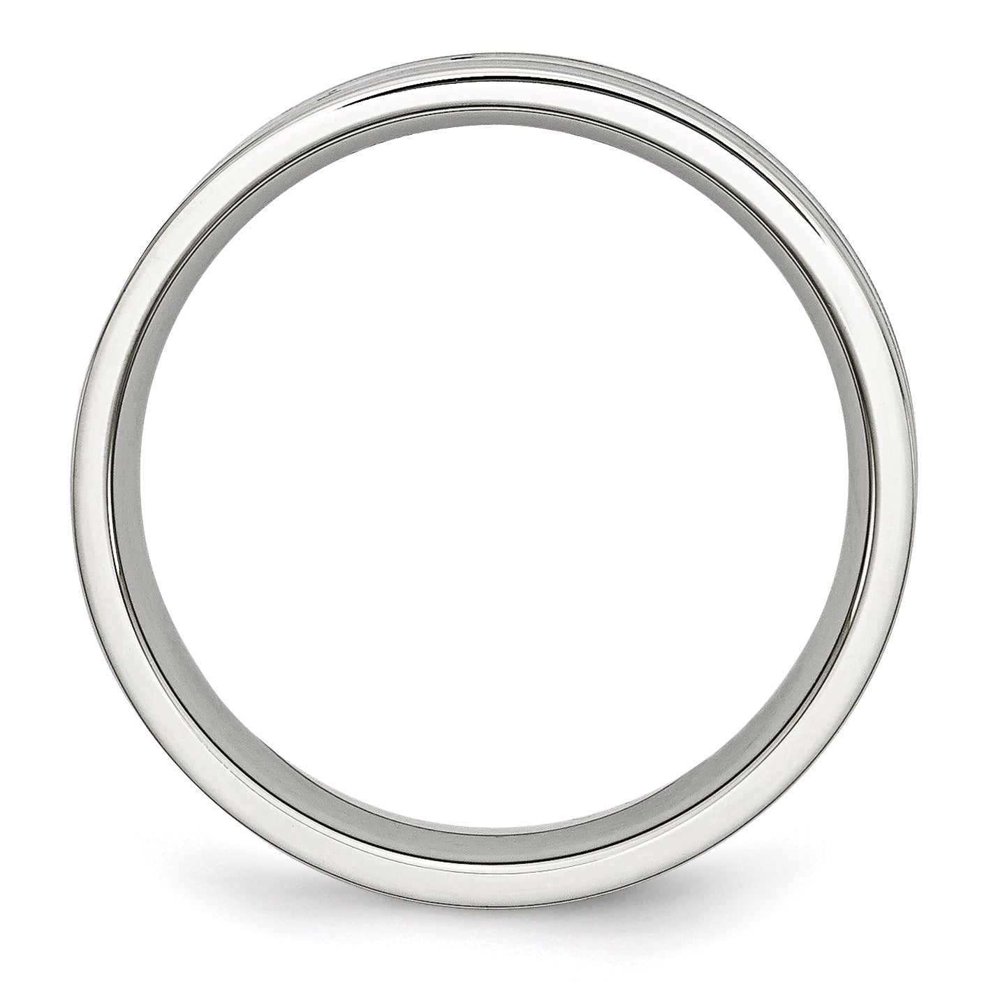 Carbon Fiber Inlay Wedding Band in Stainless Steel, 6mm