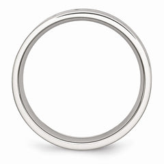 Sophia Jewelers Stainless Steel Wedding Band with Black Carbon Inlay Polished Finish - 6