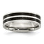 Carbon Fiber Inlay Wedding Band in Stainless Steel, 6mm