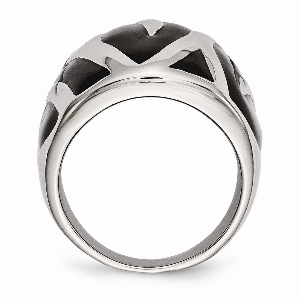 Sophia Jewelers Stainless Steel Polished Enamel Fashion Ring Modern Elegance Secondary image