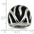 Stainless Steel Polished and Enameled Ring