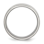 Ridged Edge Comfort-Fit Wedding Band in Stainless Steel, 8mm