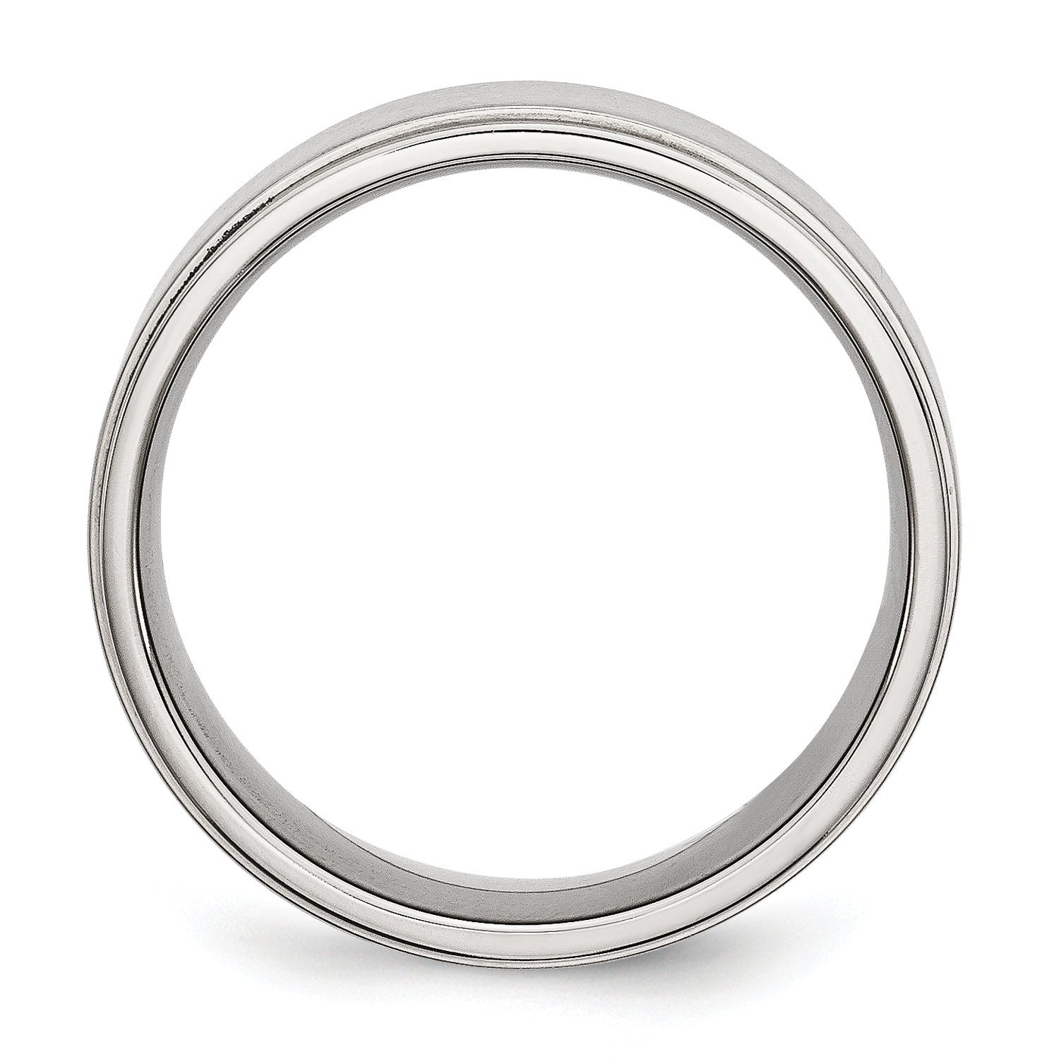 Ridged Edge Comfort-Fit Wedding Band in Stainless Steel, 8mm