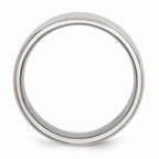 Ridged Edge Comfort-Fit Wedding Band in Stainless Steel, 8mm