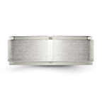 Ridged Edge Comfort-Fit Wedding Band in Stainless Steel, 8mm