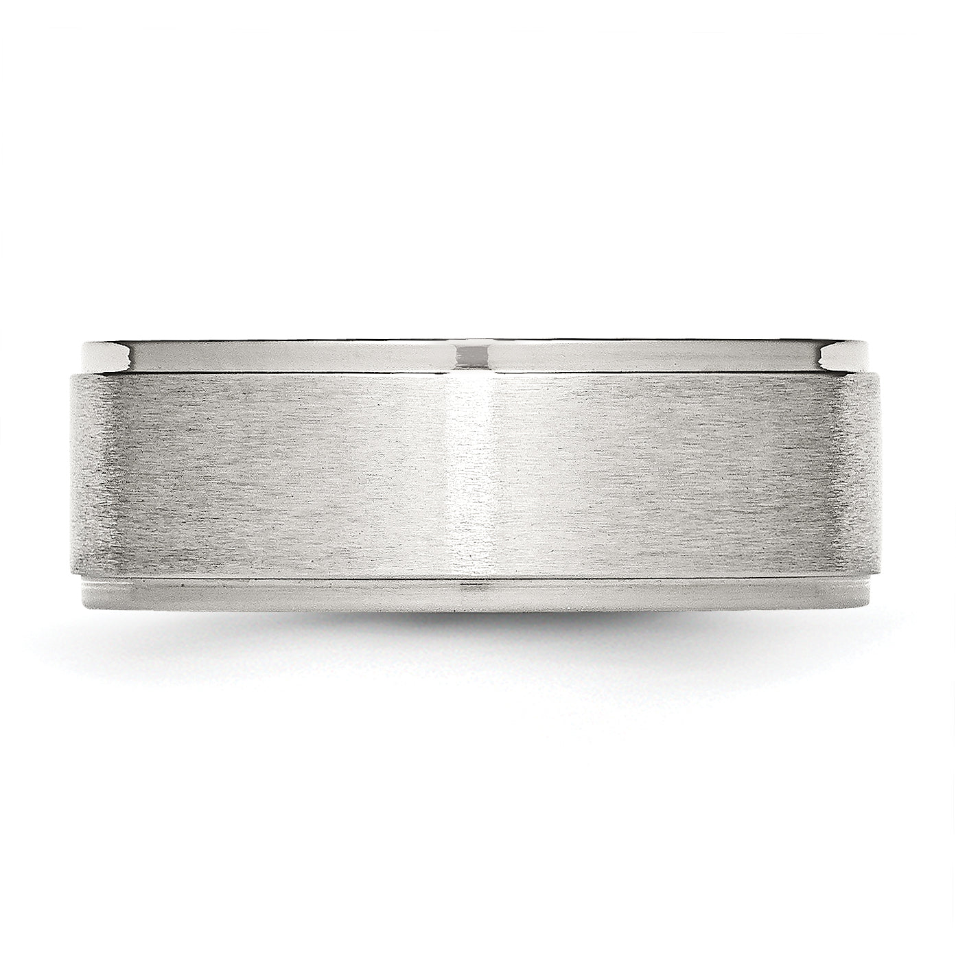 Ridged Edge Comfort-Fit Wedding Band in Stainless Steel, 8mm