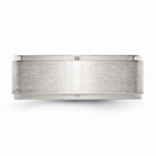Ridged Edge Comfort-Fit Wedding Band in Stainless Steel, 8mm