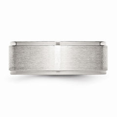 Sophia Jewelers Stainless Steel 8mm Comfort Fit Ridged Wedding Band