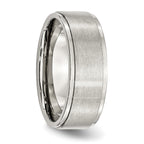 Ridged Edge Comfort-Fit Wedding Band in Stainless Steel, 8mm