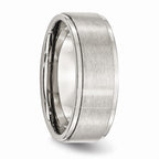 Ridged Edge Comfort-Fit Wedding Band in Stainless Steel, 8mm