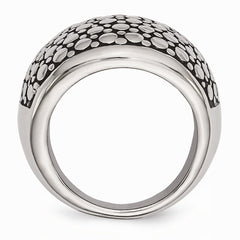 Stainless Steel Fashion Ring with Polished Antiqued Finish Elegant and Modern - 6 - 6