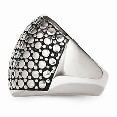 Stainless Steel Fashion Ring with Polished Antiqued Finish Elegant and Modern - 6 - 6