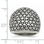 StainleSterling Silver Steel Polished and Antiqued Ring