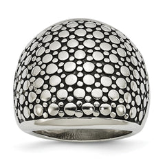 Stainless Steel Fashion Ring with Polished Antiqued Finish Elegant and Modern - 6 - 6