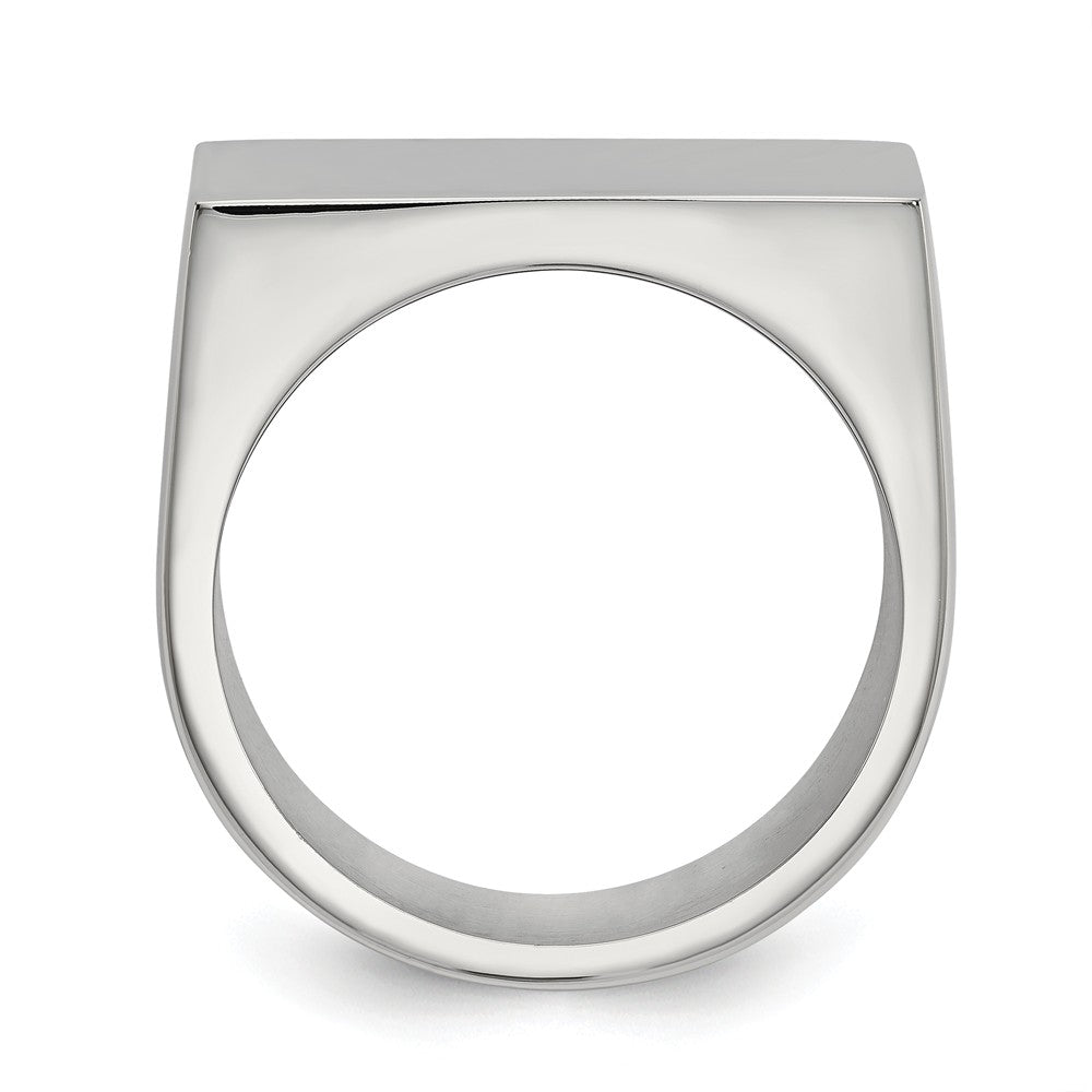 Polished ID Signet Ring in Stainless Steel Secondary image