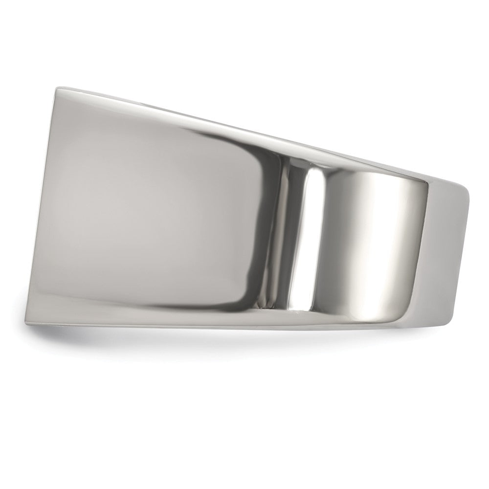 Polished ID Signet Ring in Stainless Steel