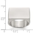 Polished ID Signet Ring in Stainless Steel