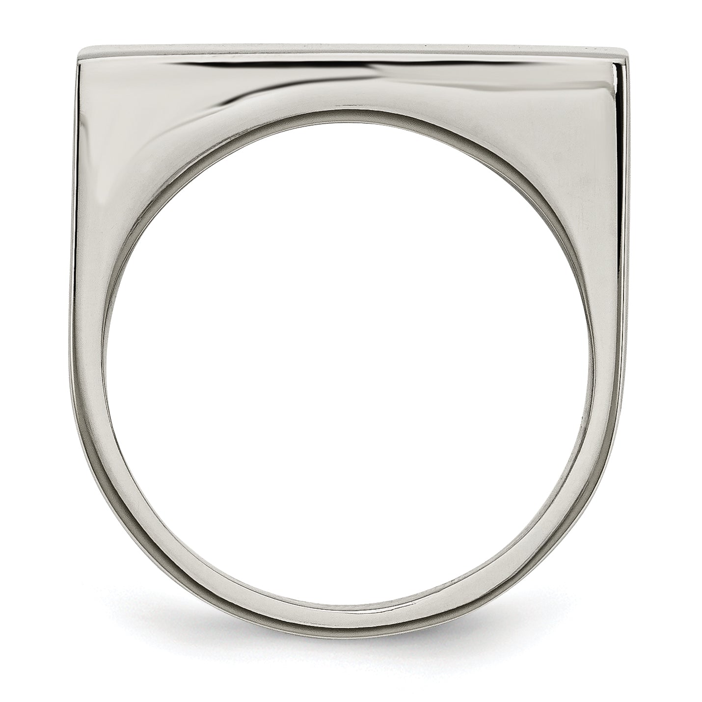 Stainless Steel Polished Signet Ring Secondary image