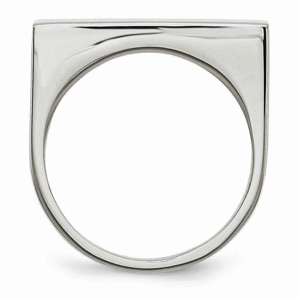 Sophia Jewelers Polished Stainless Steel Signet Ring Elegant Unisex Design Secondary image